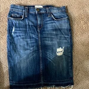 Current/Elliott Blue Denim Pencil Skirt